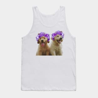 Cute golden retriever flower crowns Tank Top